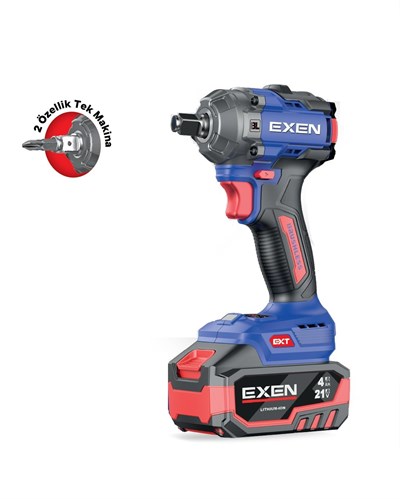 EXEN EN 234 SM - 21V 4AH 1/2 SOKET 350 NM.. KÖMÜRSÜZ ŞARJLI SOMUN SÖKME