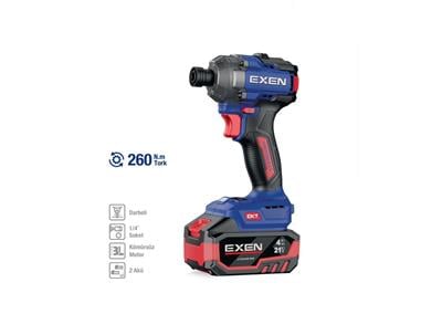 EXEN EN 264 VD 21 V. 4 AH. 260 NM. KÖMÜRSÜZ DARBELİ ŞARJLI VİDALAMA