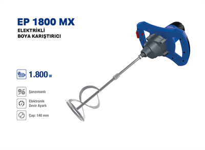 EXEN EP 1800 MX ELEKTRİKLİ BOYA KARIŞTIRICI 1800W- 140 MM