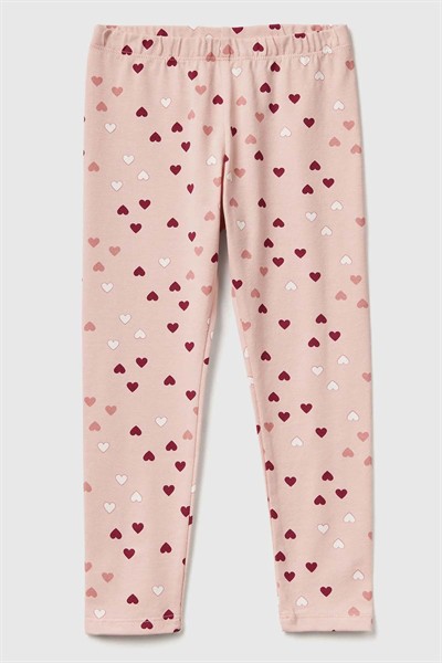 Benetton Bebe Desenli Tayt Açık Pembe Kız 1-6 Yaş