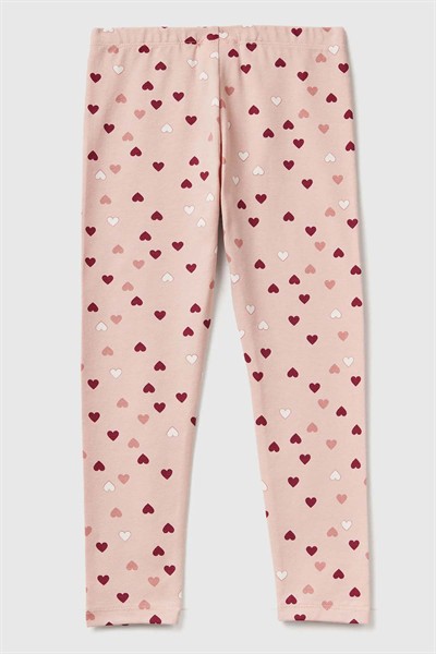 Benetton Bebe Desenli Tayt Açık Pembe Kız 1-6 Yaş