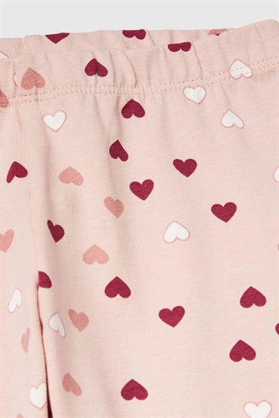 Benetton Bebe Desenli Tayt Açık Pembe Kız 1-6 Yaş