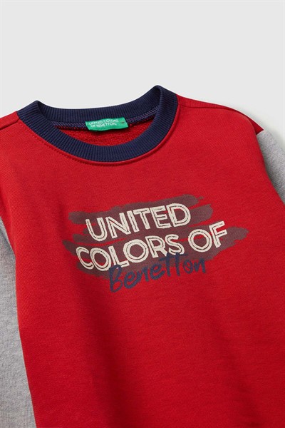 Benetton Bebe Sweatshirt Erkek Bebek Kırmızı 1-6 Yaş