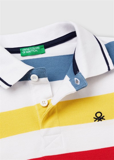 Benetton Çizgili Polo Yaka Tshirt 6-14 Yaş Mix