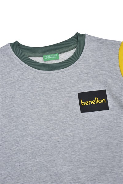 Benetton Erkek Çocuk Sweatshirt 4-14 Yaş Melanj