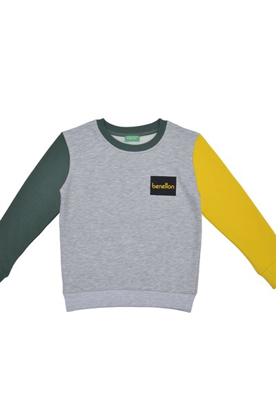 Benetton Erkek Çocuk Sweatshirt 4-14 Yaş Melanj