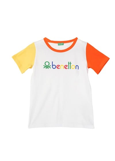 Benetton Erkek Çocuk Tshirt 4-14 Yaş Beyaz
