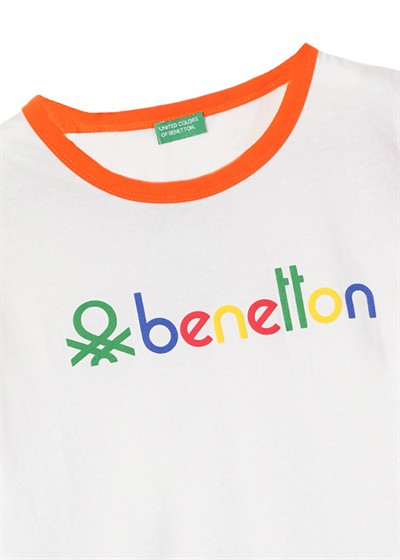 Benetton Erkek Çocuk Tshirt 4-14 Yaş Beyaz