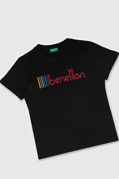 Benetton Erkek Çocuk Tshirt 4-14 Yaş Siyah