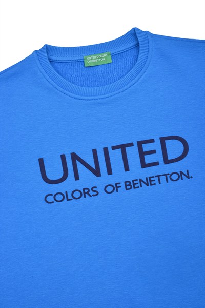 Benetton Erkek Sweatshirt  4-14 Yaş Ekru