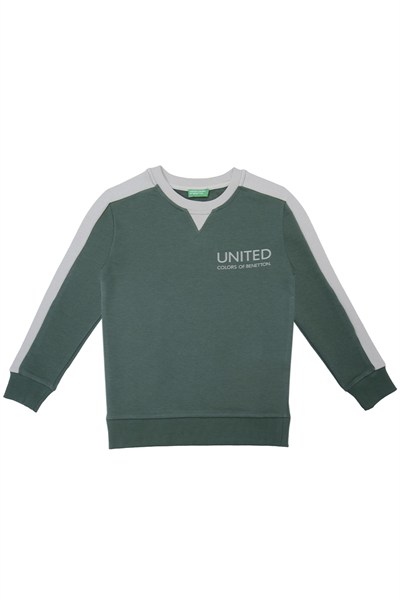 Benetton Erkek Sweatshirt 4-14 Yaş Haki