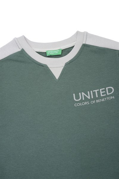 Benetton Erkek Sweatshirt 4-14 Yaş Haki