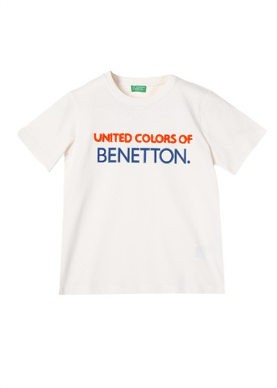 Benetton Erkek Tshirt 4-14 Yaş Beyaz