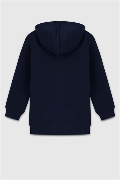 Benetton Kapşonlu Sweat Erkek Lacivert 4-14 Yaş