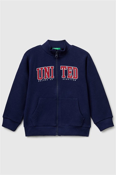 Benetton Kapüşonlu Hırka Erkek Bebek Lacivert 1-6 Yaş