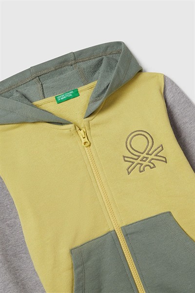 Benetton Kapüşonlu Hırka Erkek Bebek  Sarı 1-6 Yaş