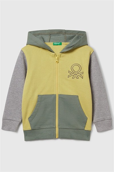 Benetton Kapüşonlu Hırka Erkek Bebek  Sarı 1-6 Yaş