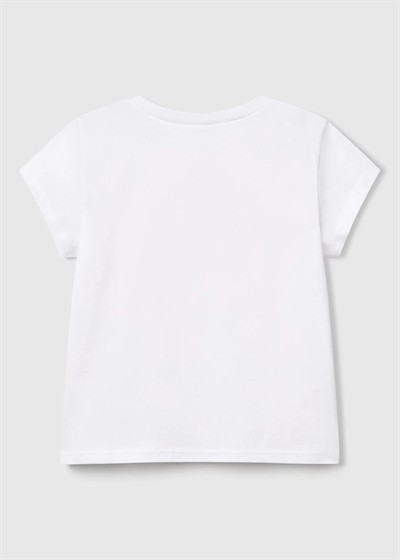 Benetton Kız Bebek Tshirt 1-6 Yaş Beyaz