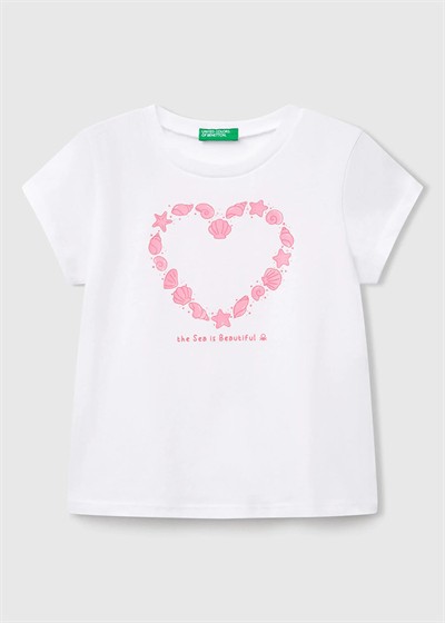Benetton Kız Bebek Tshirt 1-6 Yaş Beyaz