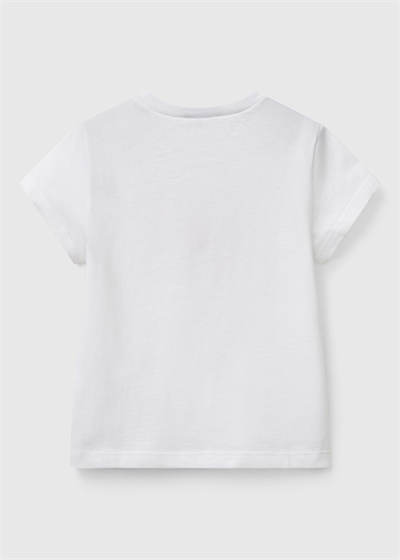 Benetton Kız Bebek Tshirt 1-6 Yaş Ekru