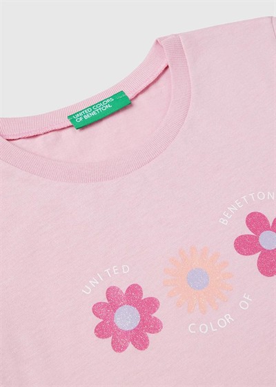 Benetton Kız Bebek Tshirt 1-6 Yaş Pudra