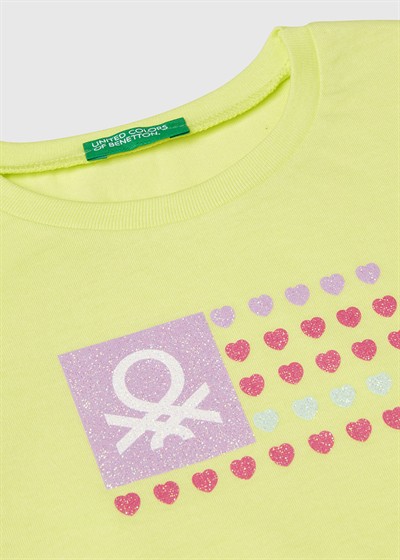 Benetton Kız Bebek Tshirt 1-6 Yaş Sarı