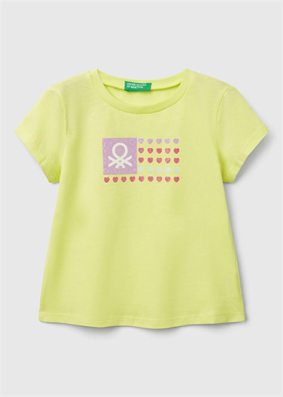Benetton Kız Bebek Tshirt 1-6 Yaş Sarı
