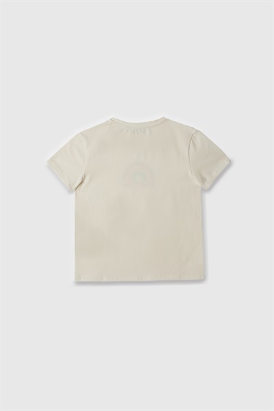 Benetton Kız Çocuk Tshirt 4-14 Yaş Beyaz
