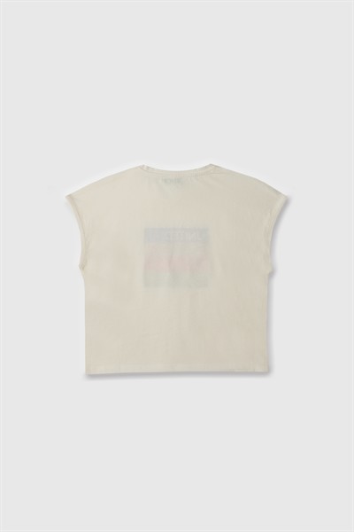 Benetton Kız Çocuk Tshirt 4-14 Yaş Beyaz