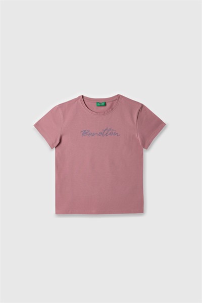 Benetton Kız Çocuk Tshirt 4-14 Yaş Kurusu