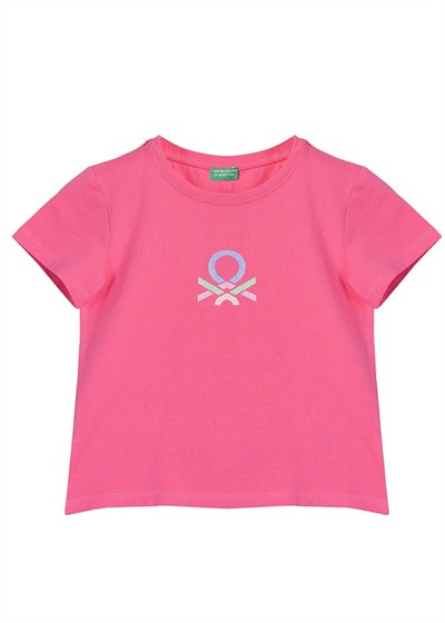 Benetton Kız Çocuk Tshirt 4-14 Yaş Pembe