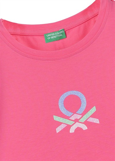 Benetton Kız Çocuk Tshirt 4-14 Yaş Pembe