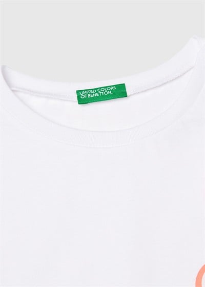 Benetton Kız Çocuk Tshirt Beyaz