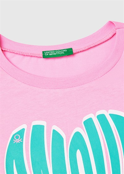 Benetton Kız Çocuk Tshirt Pembe