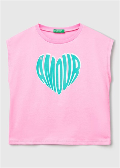 Benetton Kız Çocuk Tshirt Pembe