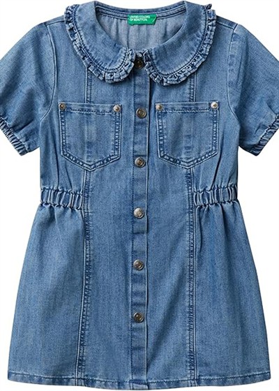 Benetton Kot Elbise 1-6 Yaş Mavi