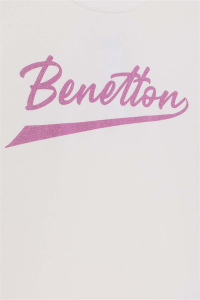 Benetton Sweatshirt Kız Çocuk Ekru 4-14 Yaş