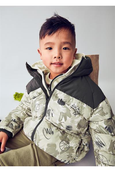 Mayoral Erkek Çocuk Basklı Şişme Mont Gri