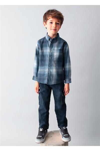 Mayoral Erkek Çocuk Ekose Gömlek Lacivert