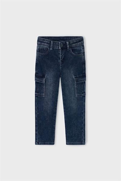 Mayoral Erkek Çocuk Kargo Cepli Jean Pantolon Koyu Mavi