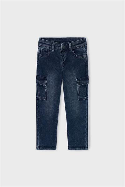 Mayoral Erkek Çocuk Kargo Cepli Jean Pantolon Koyu Mavi