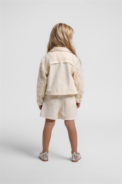 Escabel Dantelli 3lü Şort Takım Krem