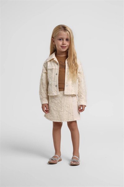 Escabel Dantelli 3lü Şort Takım Krem