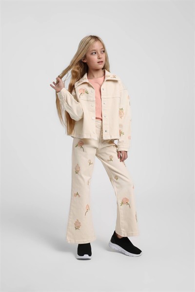 Escabel Güllü 3lü Takım Somon