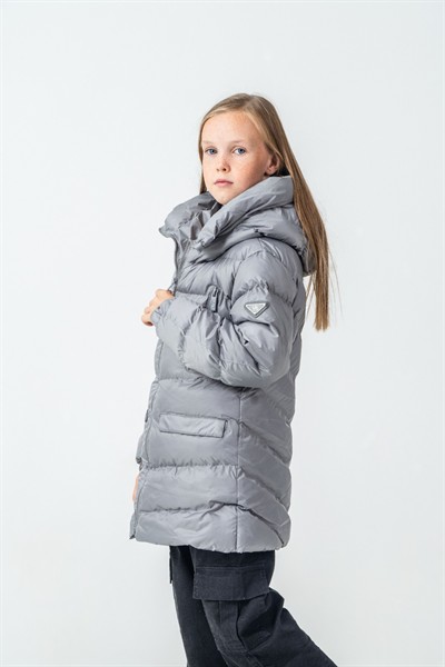 G-Serko Kız Kaban Gri 6-9 Yaş