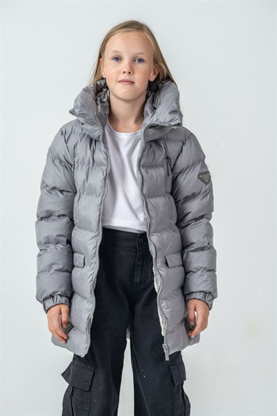 G-Serko Kız Kaban Gri 6-9 Yaş