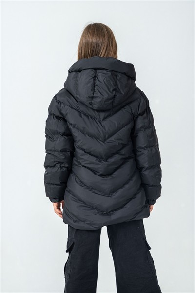 G-Serko Kız Kaban Siyah 12-15 Yaş