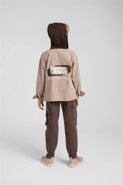 Jacklions Erkek Kapüşonlu Gömlek 5-14 Kahverengi