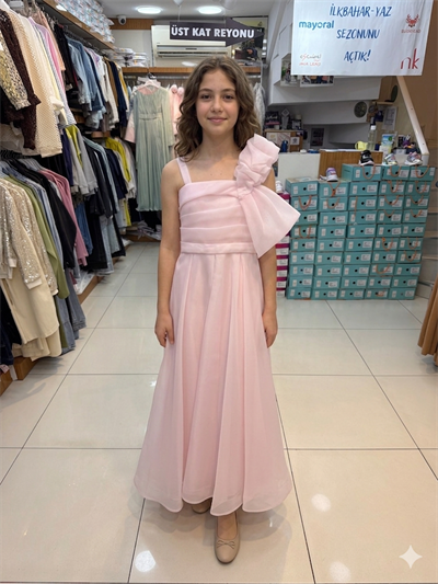 Kanilla Abiye Elbise 10-15 Yaş Pembe