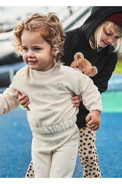 Mayoral 1-4 Yaş Kız Çocuk Kadife Eşofman Takım Krem